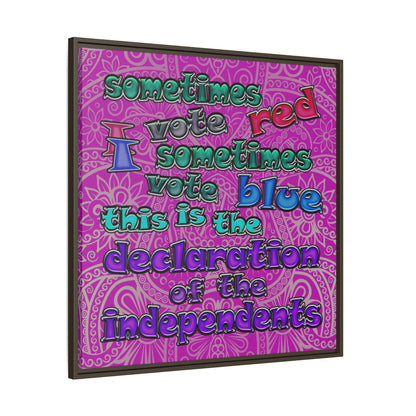 declaration of the independents - framed canvas art (pink swirl)