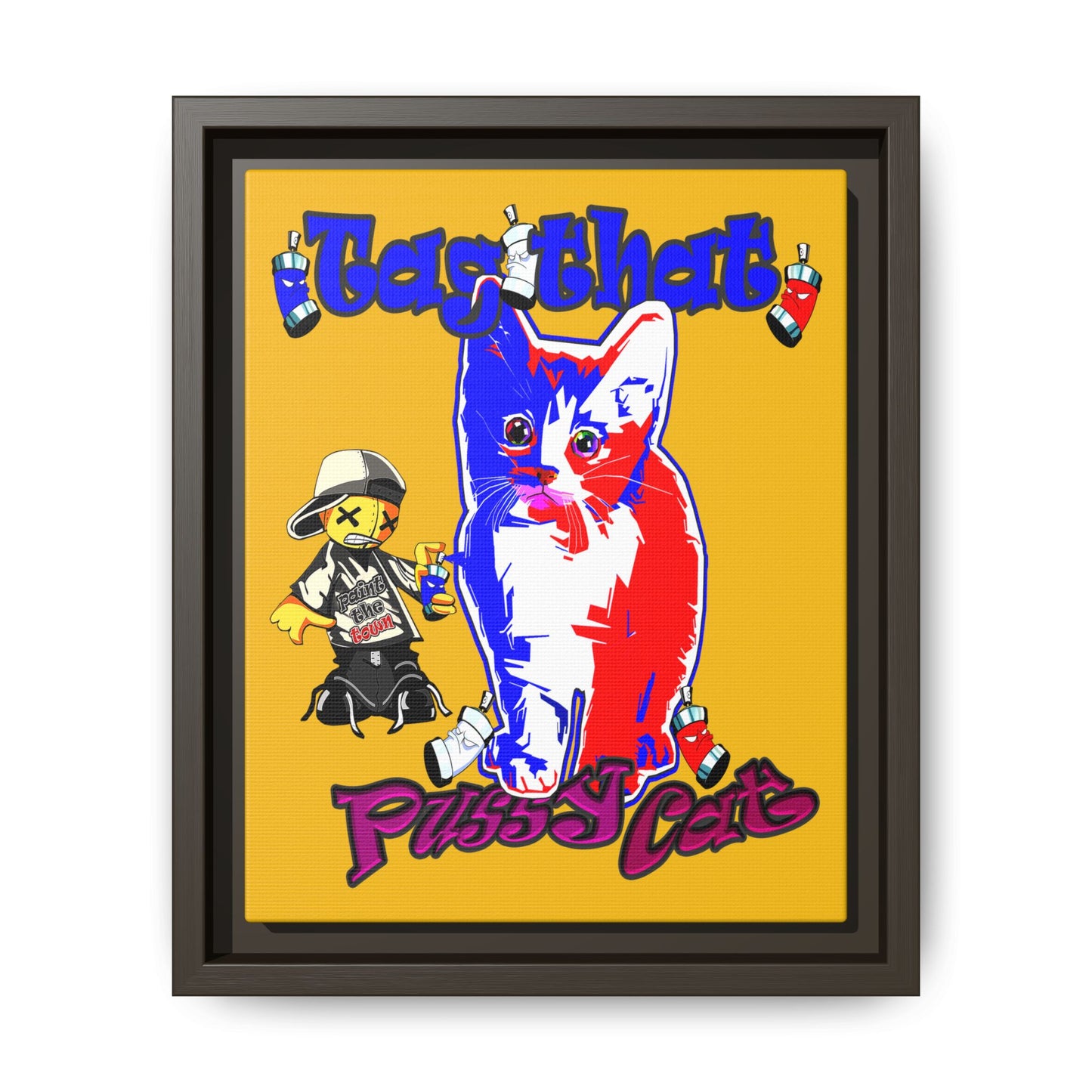 tag that - framed canvas art (yellow)