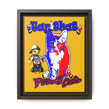 tag that - framed canvas art (yellow)