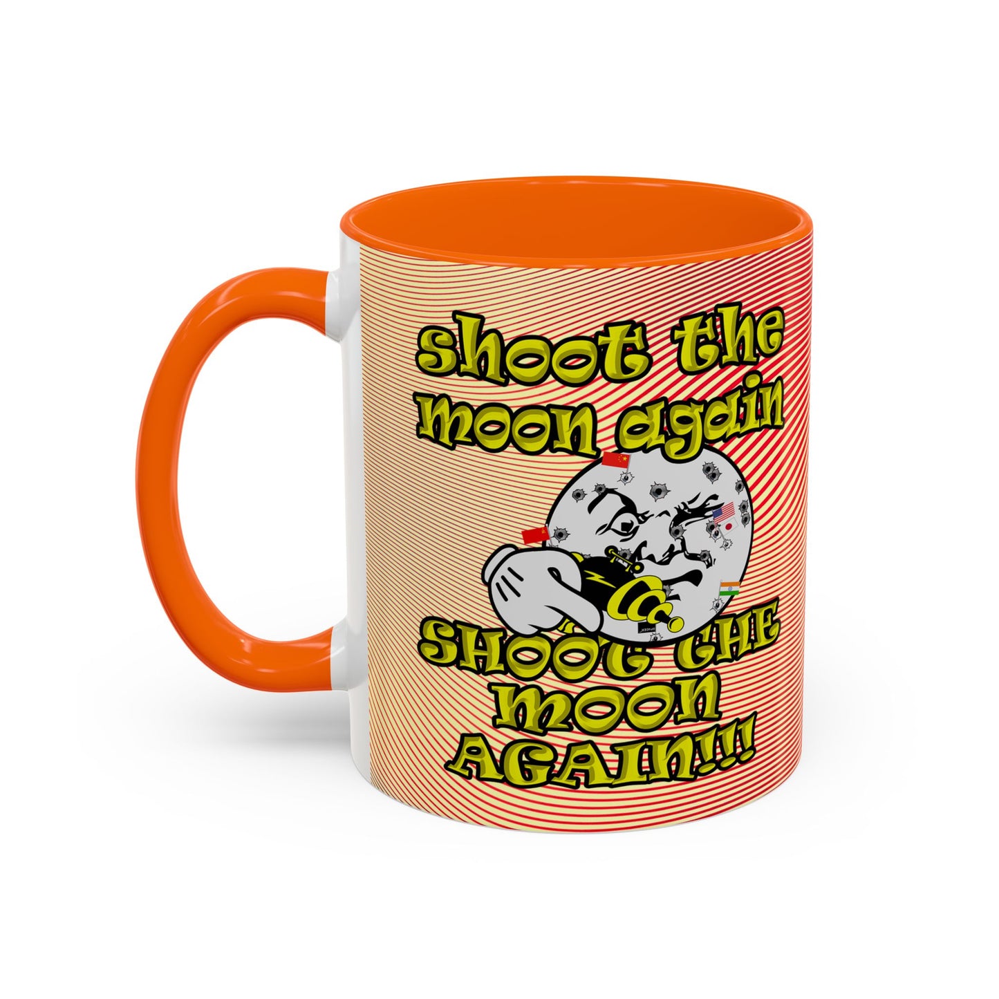shoot the moon again - Accent Mug (yellow-orange wave)