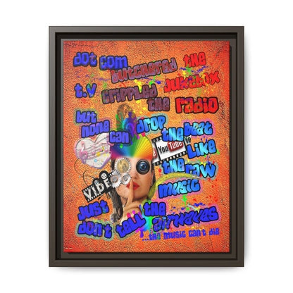 drop the beat - framed canvas art (burnt orange)