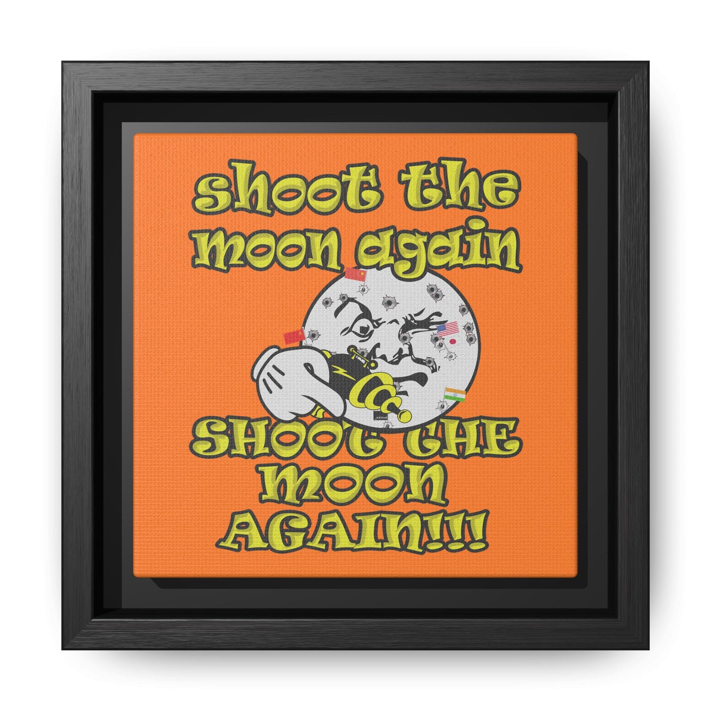shoot the moon again - framed canvas art (crusta)