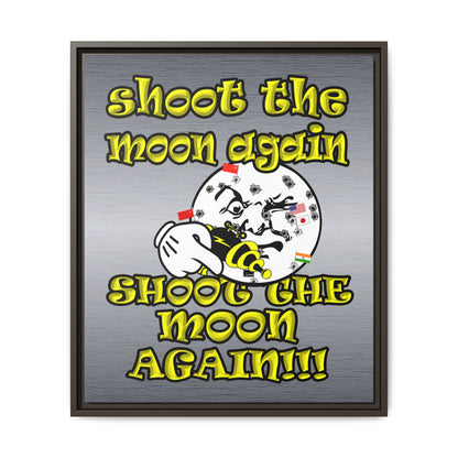shoot the moon again - framed canvas art (brushed nickel)