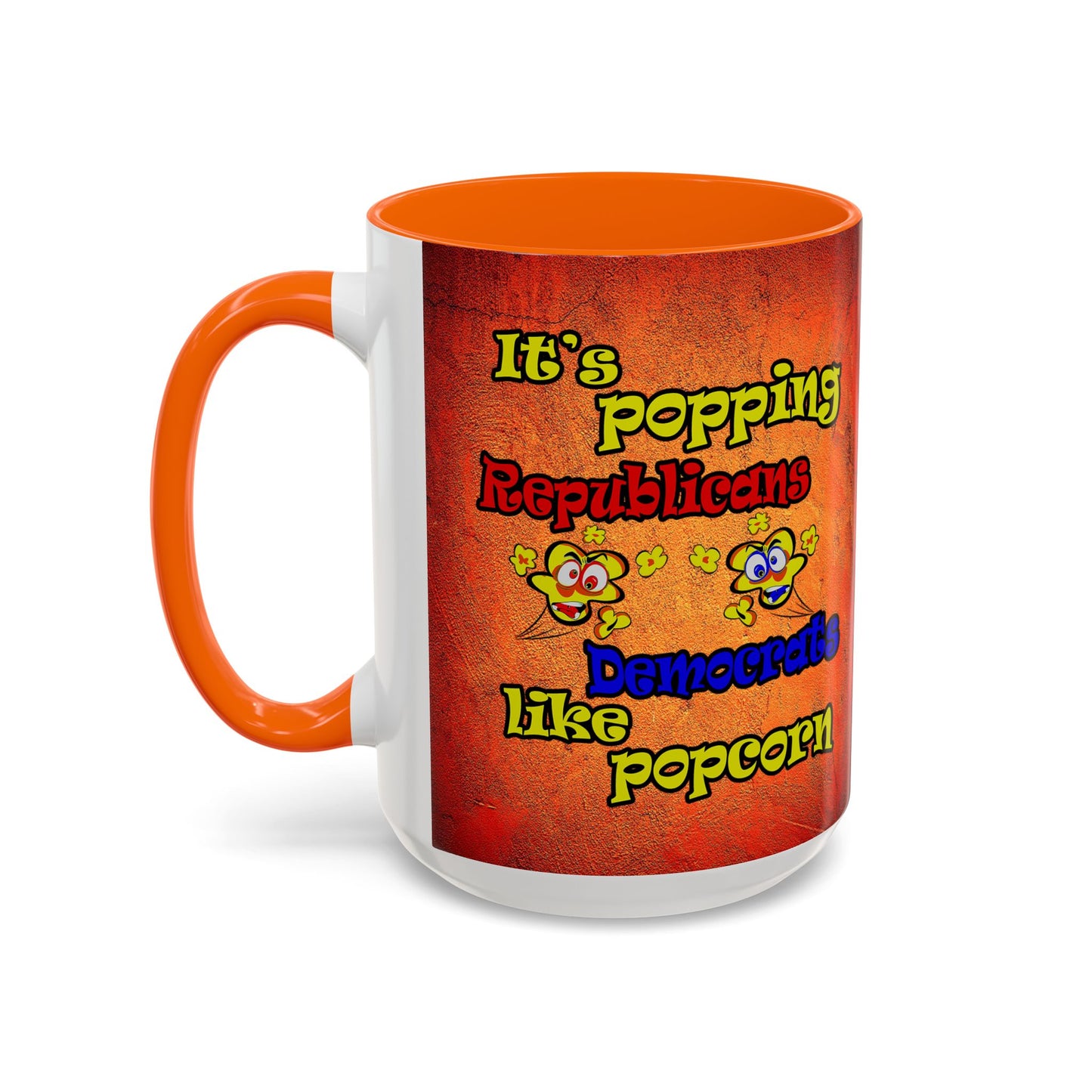 popping like popcorn - Accent Mug (burnt orange)
