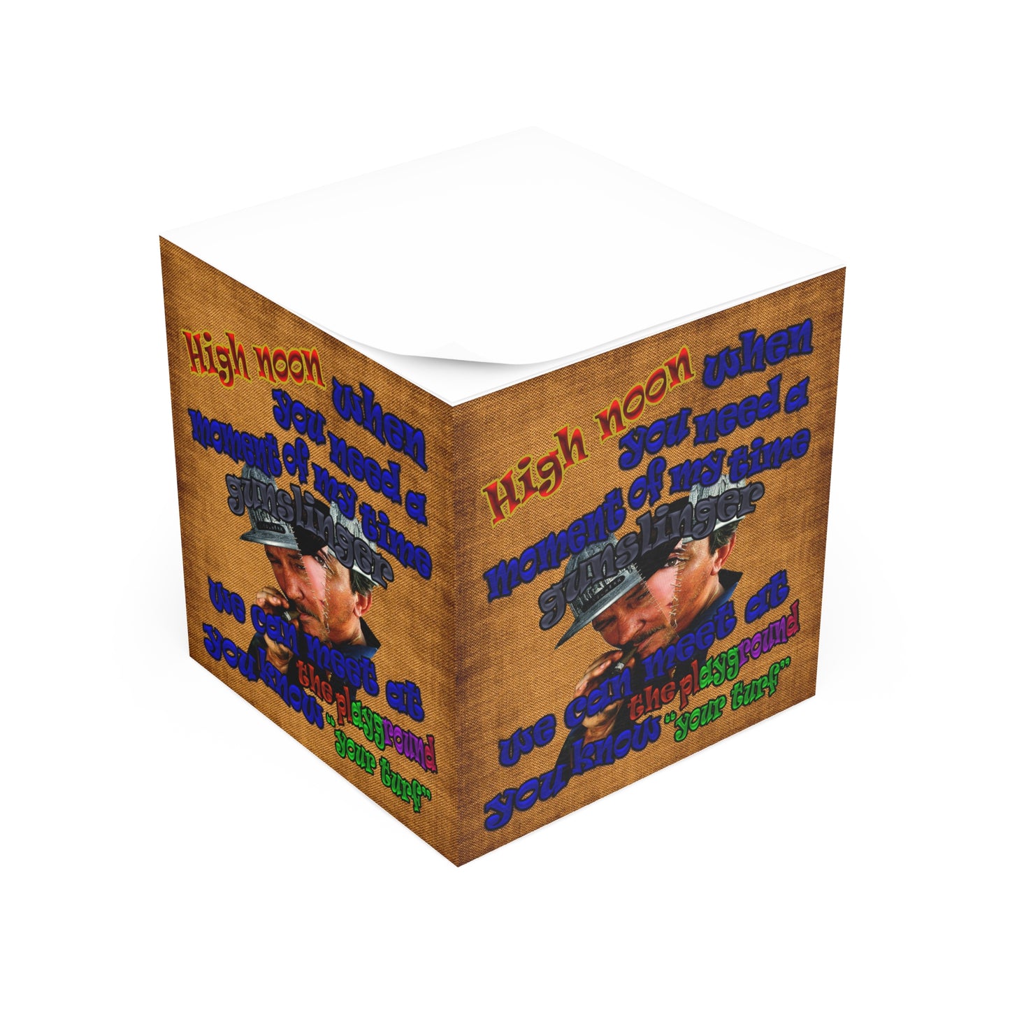 high noon - note cube (brown papyrus)