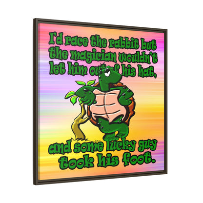 turtle race - framed canvas art (color blur)