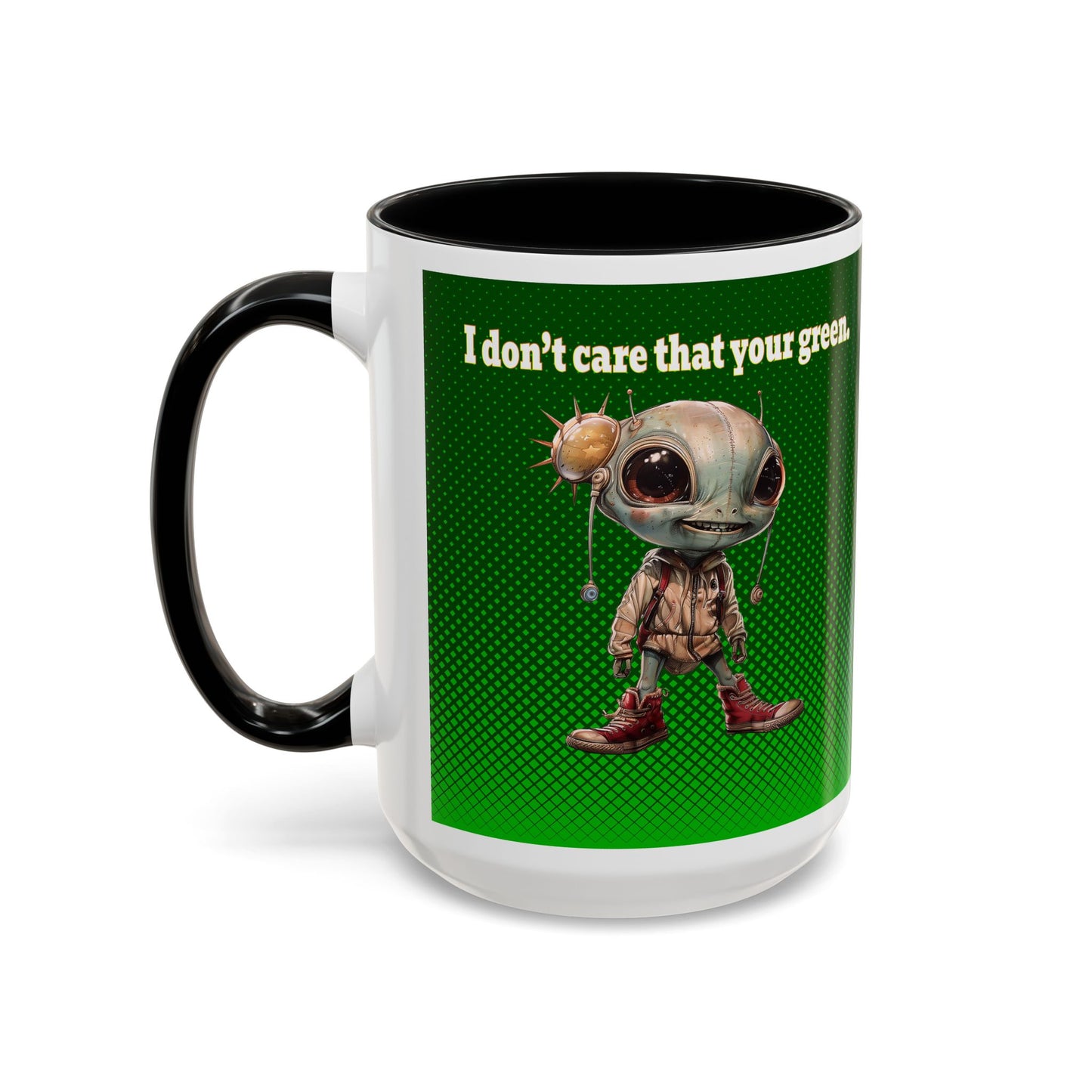I don't care that your grey - Accent Mug (logo green)