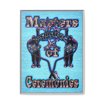 em cee squared - framed canvas art (faded blue)