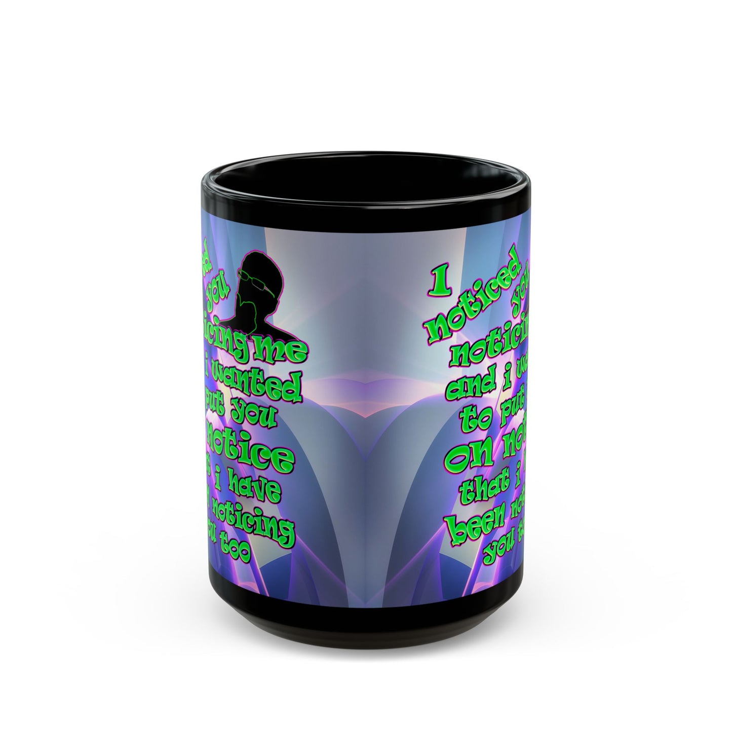 noticed you noticing - Black Mug (grey-pink wave)