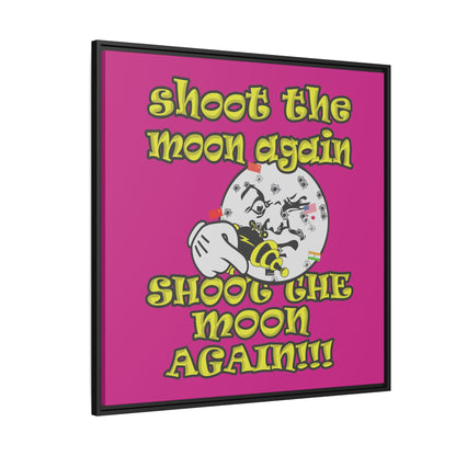 shoot the moon again - framed canvas art (pink)