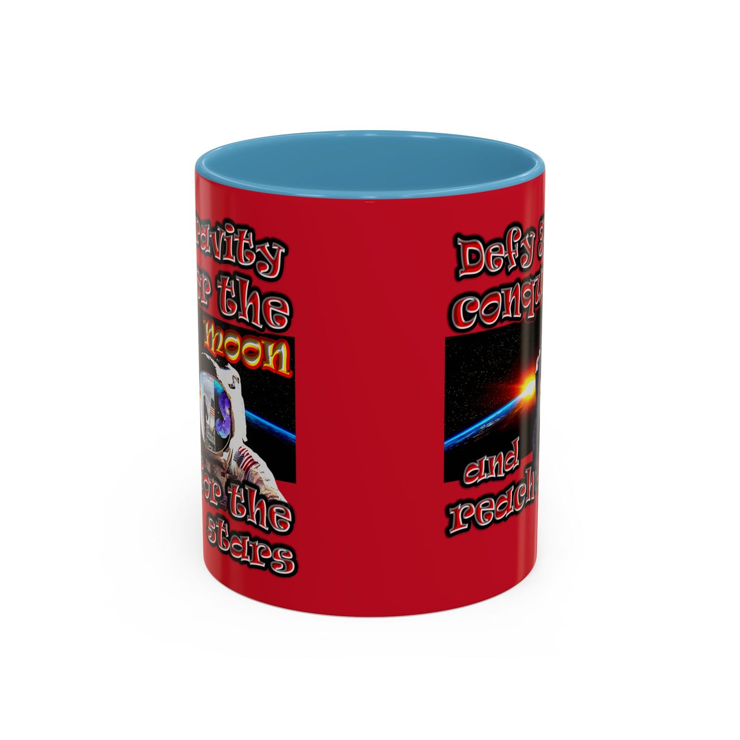 defy conquer reach - Accent Mug (dark red)