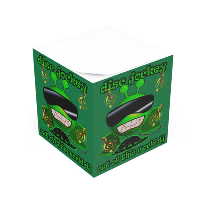 disc jockey - note cube (dark green)