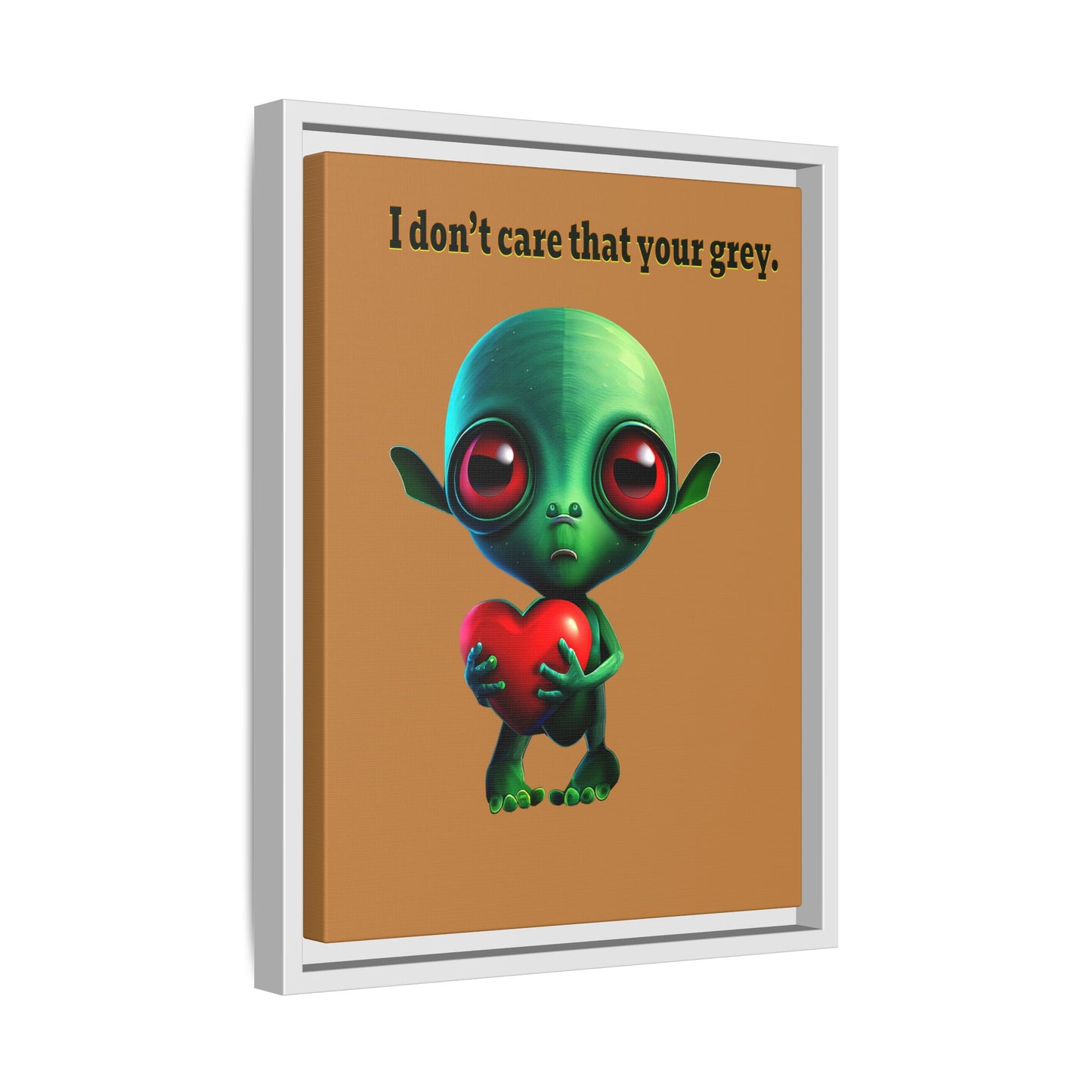 I don't care that your grey - framed canvas art (light brown)