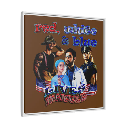 rw&b lives matter - framed canvas art (brown)