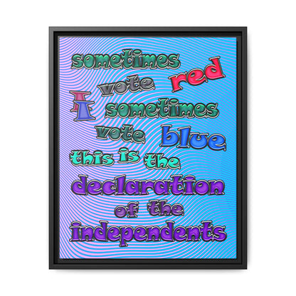 declaration of the independents - framed canvas art (light blue-purple wave)