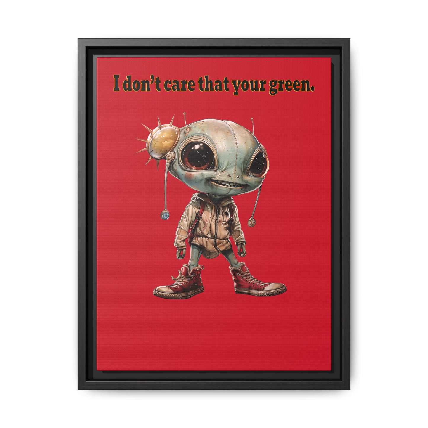 I don't care that your green - framed canvas art (dark red)