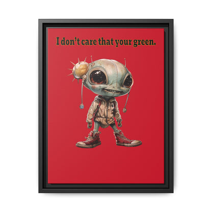 I don't care that your green - framed canvas art (dark red)