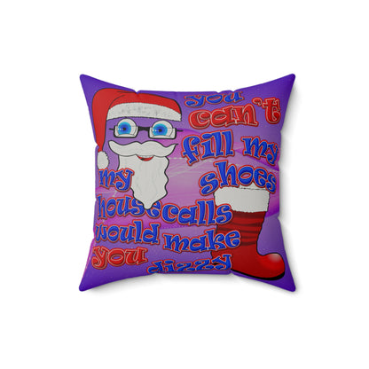 santa's shoes - Faux Suede Square Pillow - (purple-pink wave)