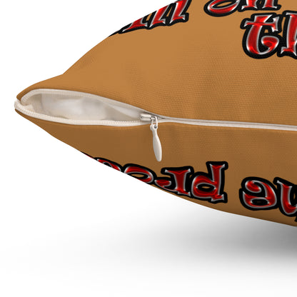 schrodinger's cat - Spun Polyester Square Pillow - (light brown)
