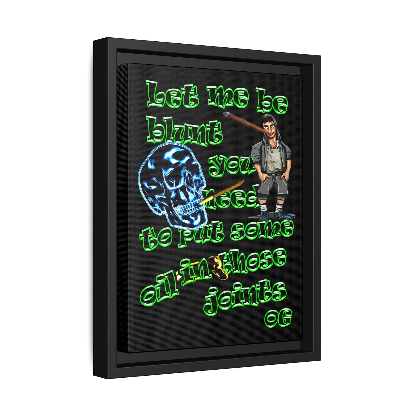 og - framed canvas art (black)