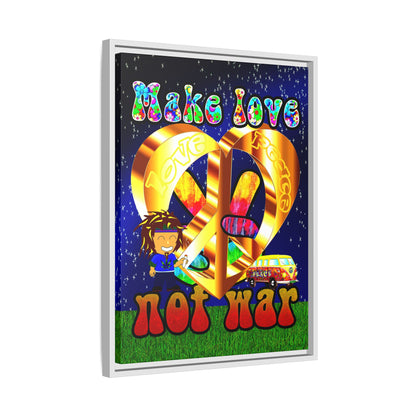 love peace - framed canvas art ('snoops' background)