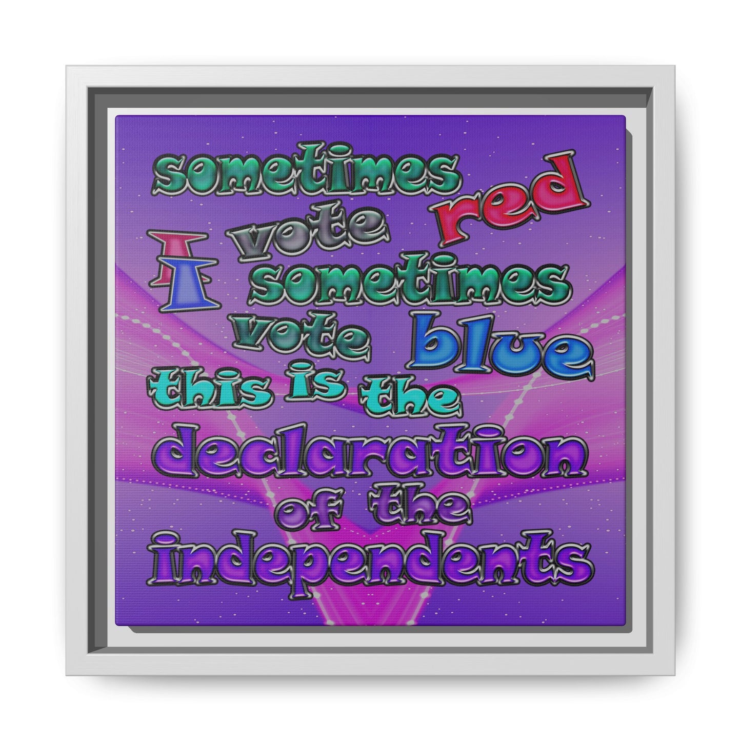 declaration of the independents - framed canvas art (purple-pink wave)