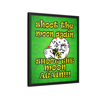 shoot the moon again - framed canvas art (green turf)