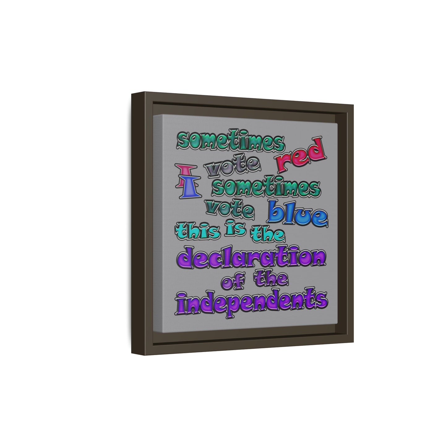 declaration of the independents - framed canvas art (grey)