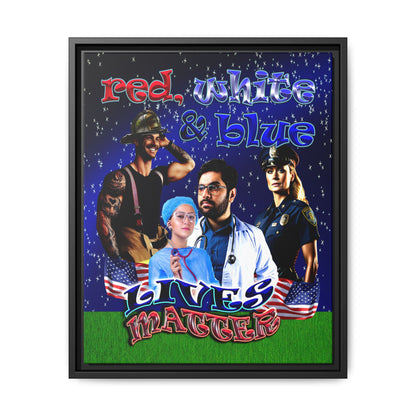 rw&b lives matter - framed canvas art ('snoops' background)