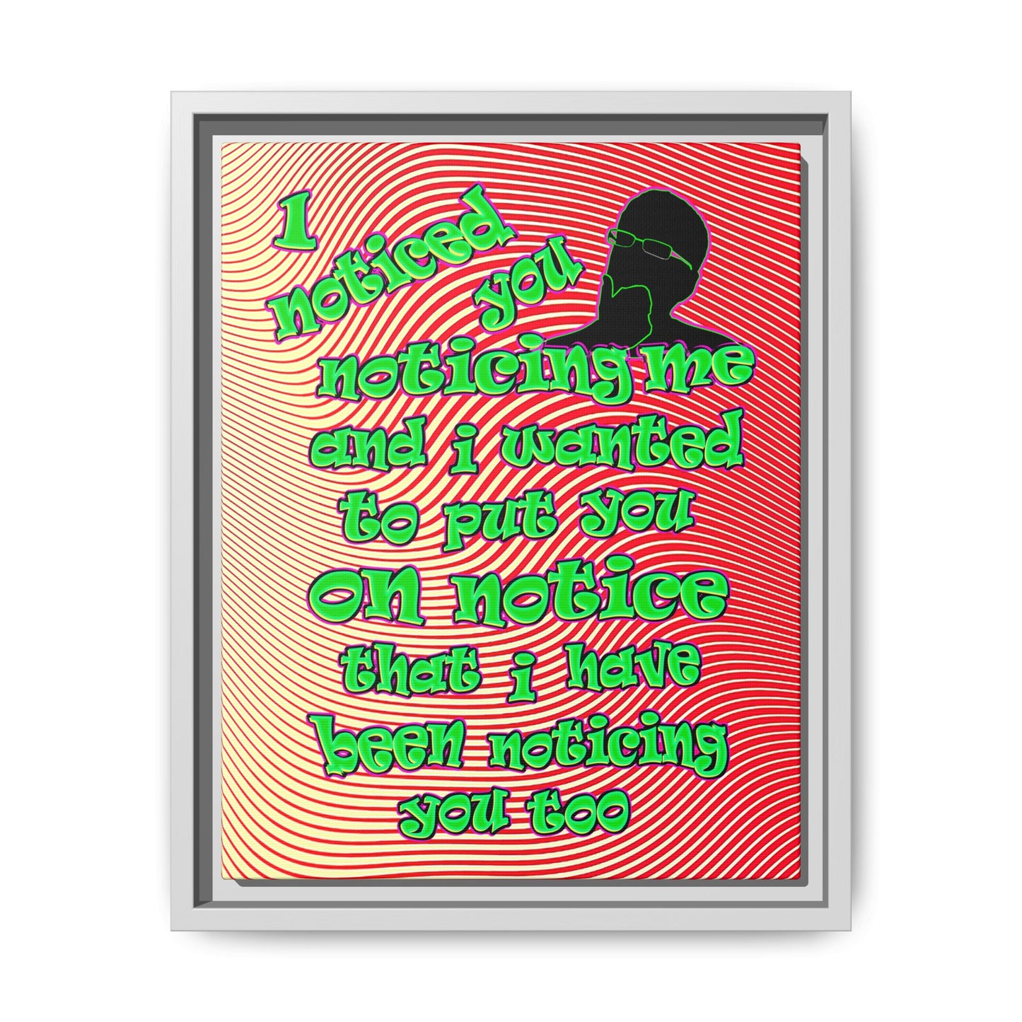 noticed you noticing - framed canvas art (yellow-orange wave)