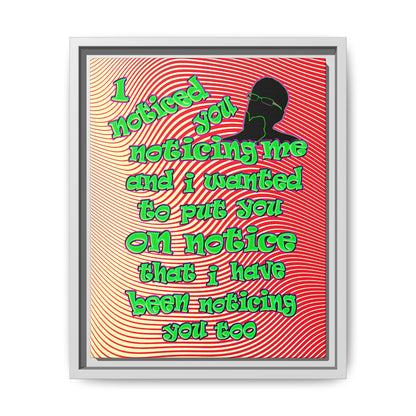 noticed you noticing - framed canvas art (yellow-orange wave)