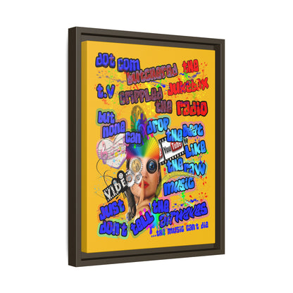 drop the beat - framed canvas art (yellow)