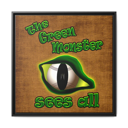 green monster - framed canvas art (brown papyrus)