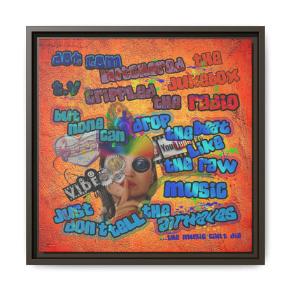 drop the beat - framed canvas art (burnt orange)