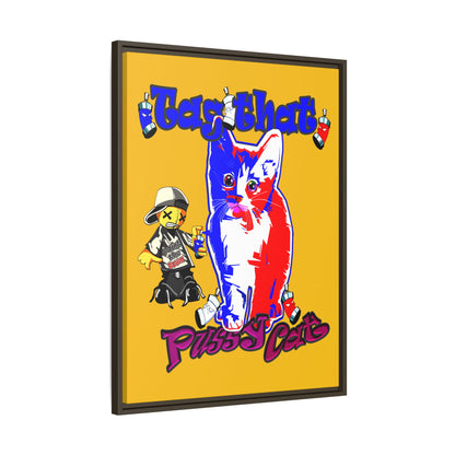 tag that - framed canvas art (yellow)