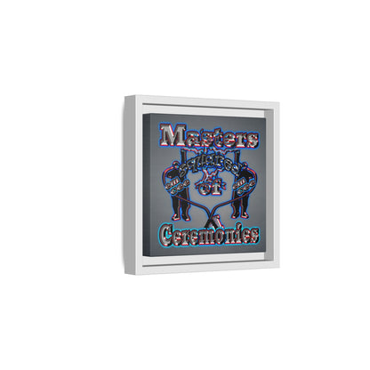 em cee squared - framed canvas art (grey-light grey)