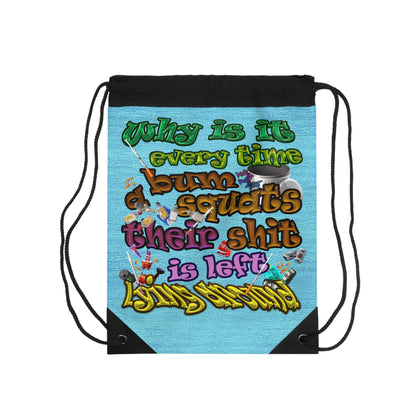 the bum's shit - Drawstring Bag (faded blue)