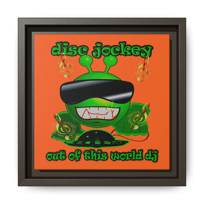 disc jockey - framed canvas art (orange)