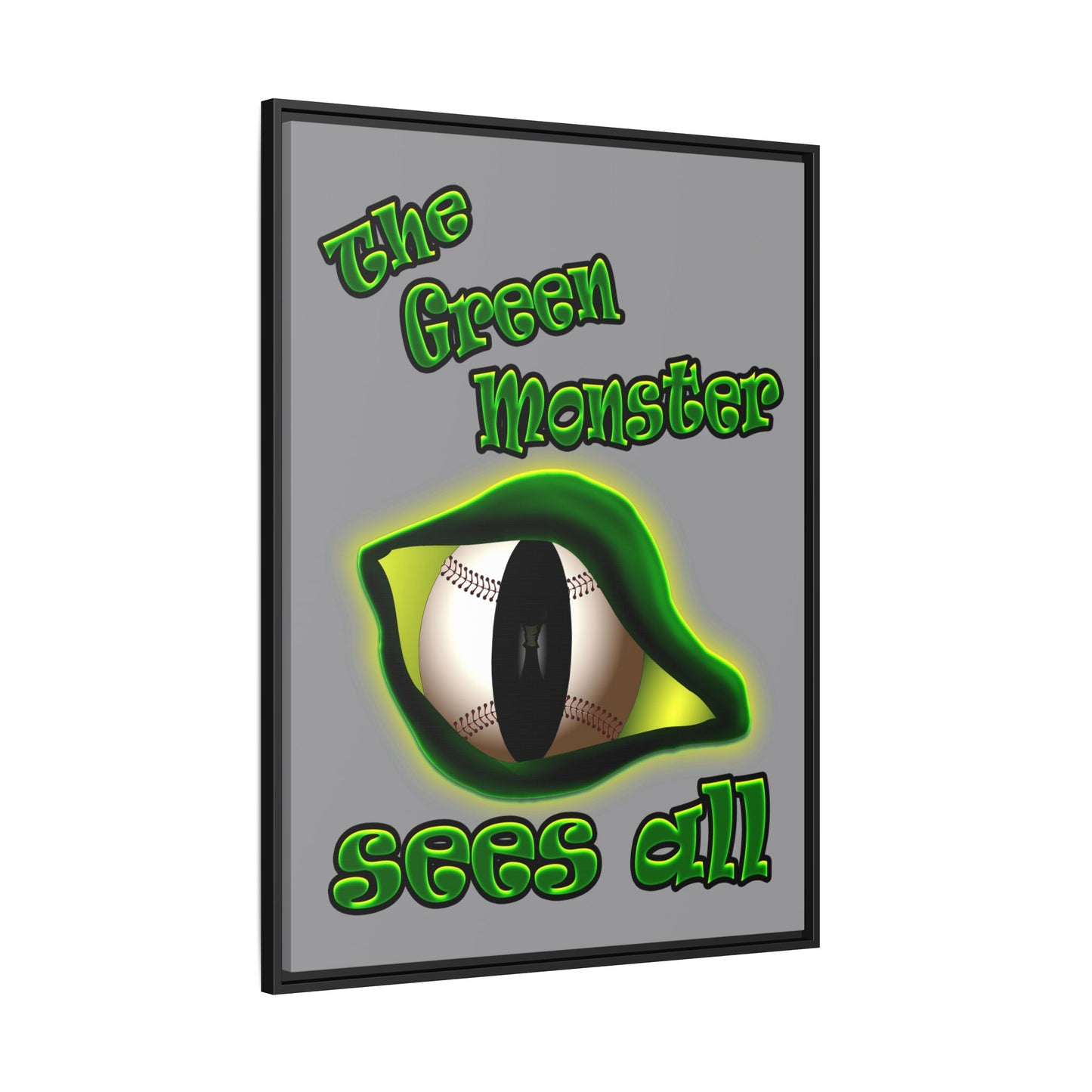 green monster - framed canvas art (grey)