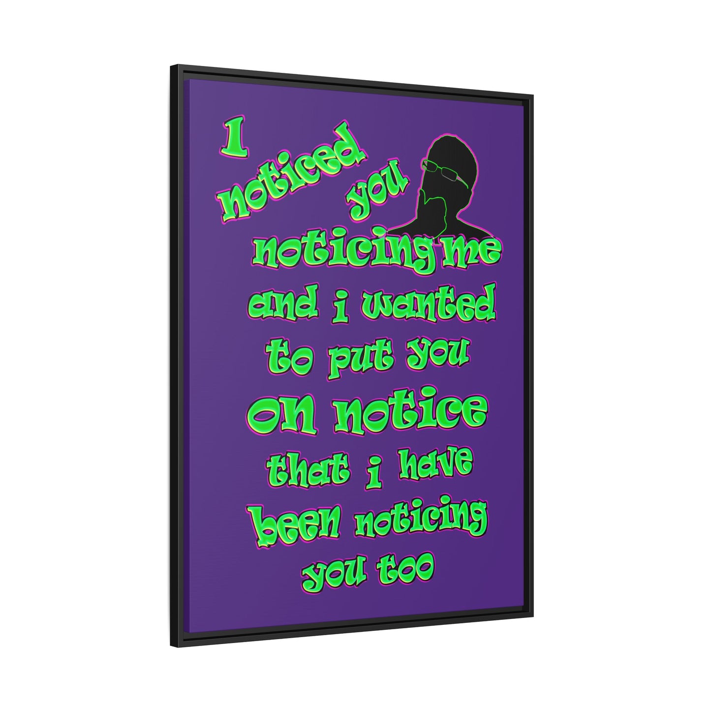 noticed you noticing - framed canvas art (purple)