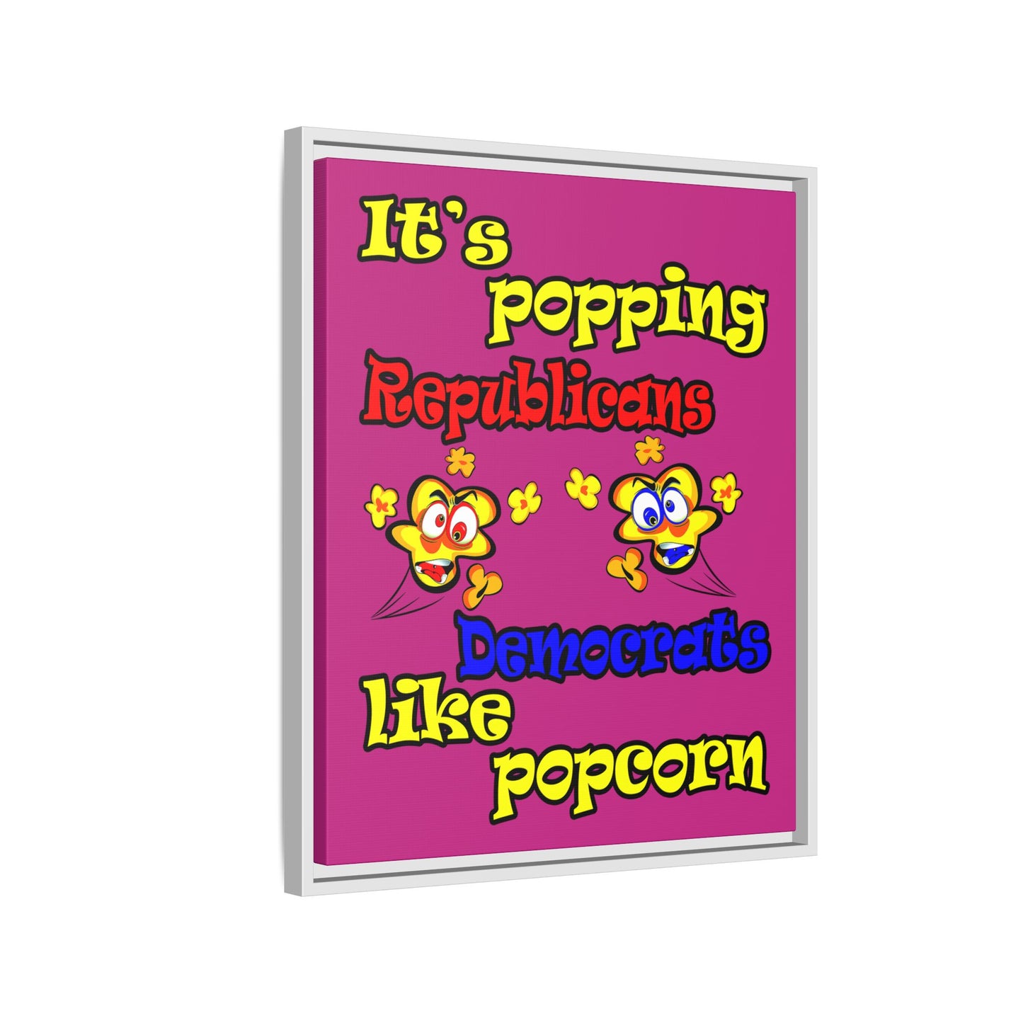 popping like popcorn - framed canvas art (pink)