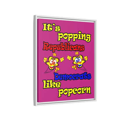 popping like popcorn - framed canvas art (pink)