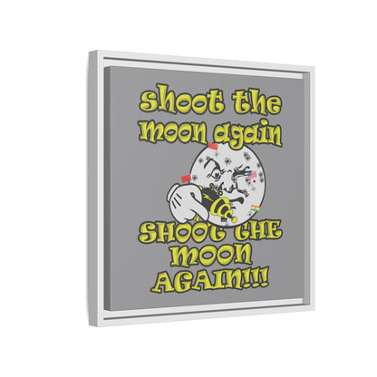 shoot the moon again - framed canvas art (grey)