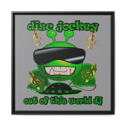 disc jockey - framed canvas art (grey)