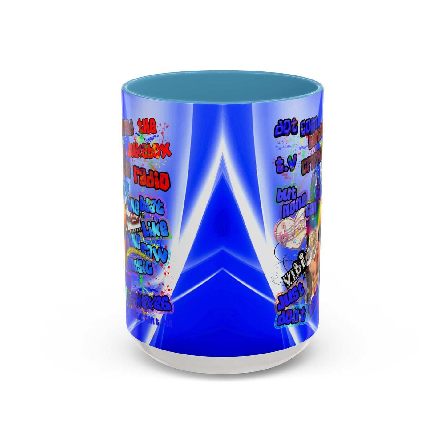 drop the beat - Accent Mug (blue-white wave)