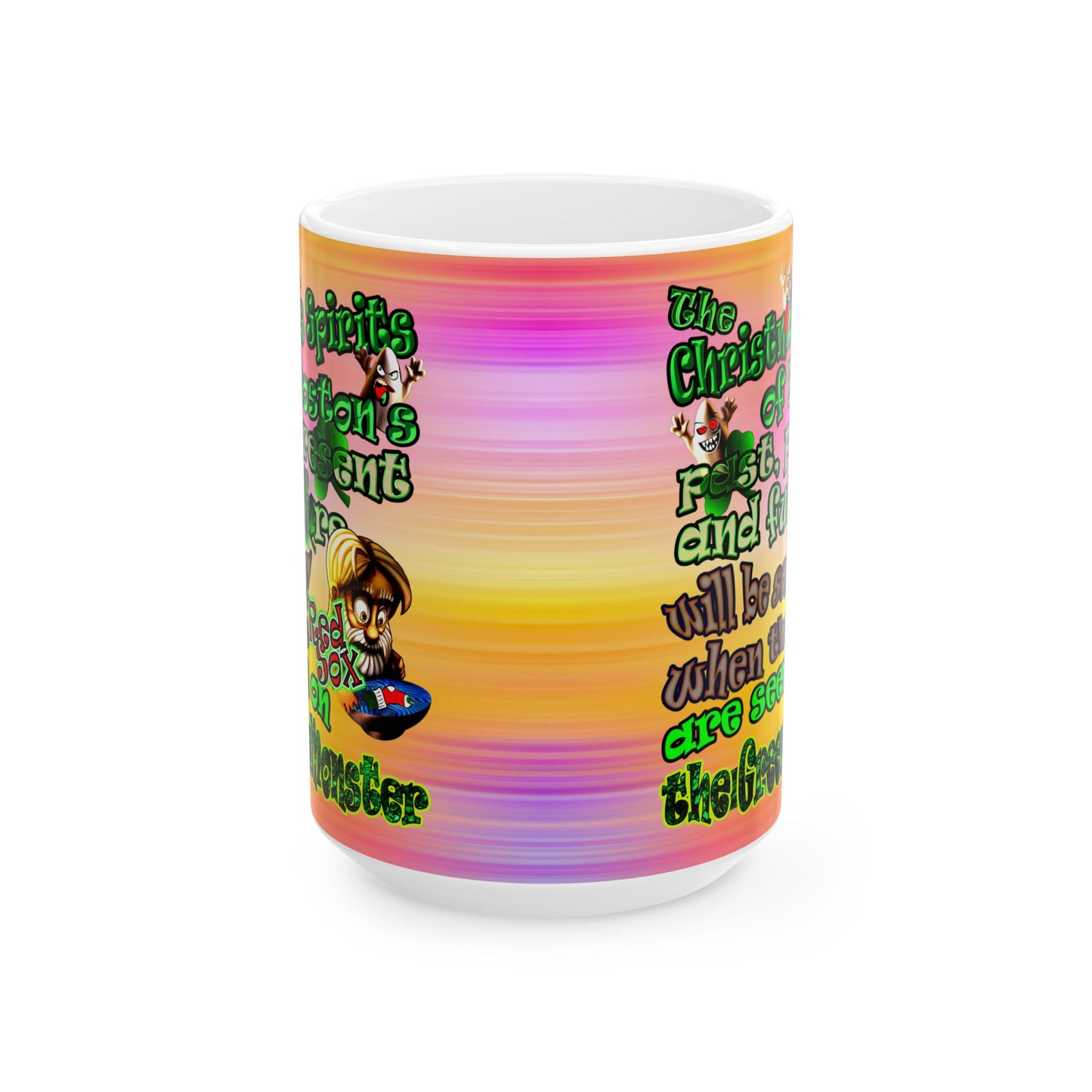 christmas spirits of boston - White Mug (color blur)