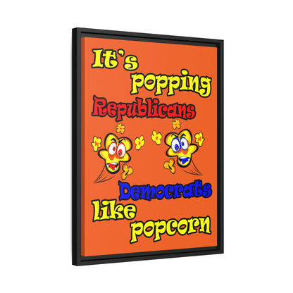 popping like popcorn - framed canvas art (orange)