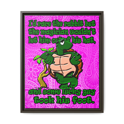 turtle race - framed canvas art (pink swirl)