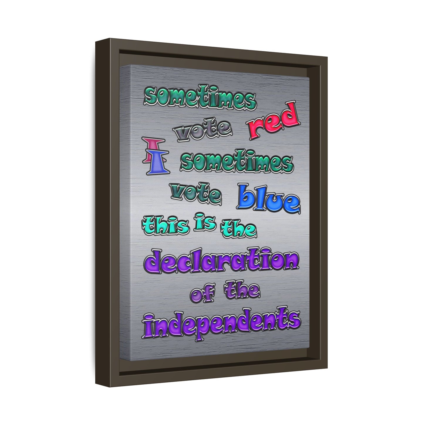 declaration of the independents - framed canvas art (brushed nickel)