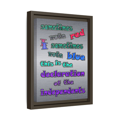 declaration of the independents - framed canvas art (brushed nickel)